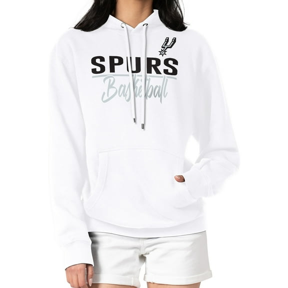 Women's G-III 4Her by Carl Banks White San Antonio Spurs Graphics Fleece Pullover Hoodie