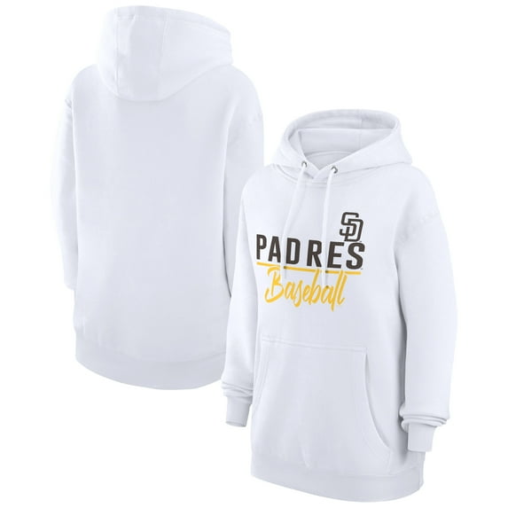 Women's G-III 4Her by Carl Banks White San Diego Padres Team Fleece Pullover Hoodie