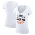 thumbnail image 1 of Women's G-III 4Her by Carl Banks White San Francisco Giants Super-Slim Fit Lightweight City Graphic V-Neck T-Shirt, 1 of 5