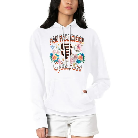 Women's G-III 4Her by Carl Banks White San Francisco Giants Flowers Graphic Pullover Hoodie