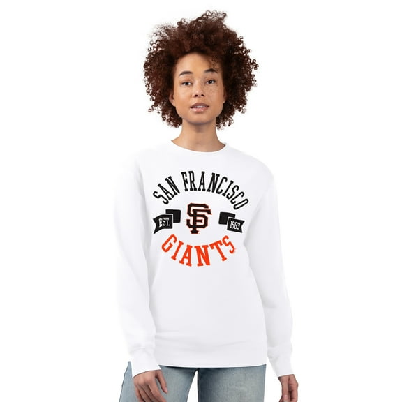 Women's G-III 4Her by Carl Banks White San Francisco Giants Team Logo Fleece Pullover Sweatshirt