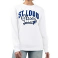 thumbnail image 1 of Women's G-III 4Her by Carl Banks  White St. Louis Blues Filigree Team Graphic Fleece Pullover Sweatshirt, 1 of 3