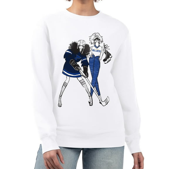 Women's G-III 4Her by Carl Banks  White St. Louis Blues Hockey Girls Team Graphic Fleece Pullover Sweatshirt
