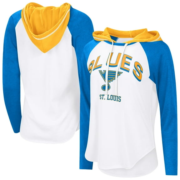 Women's G-III 4Her by Carl Banks  White St. Louis Blues MVP Hooded Long-Sleeve T-Shirt