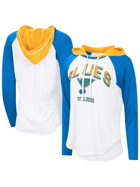 Women's G-III 4Her by Carl Banks White St. Louis Blues MVP Hooded Long-Sleeve T-Shirt
