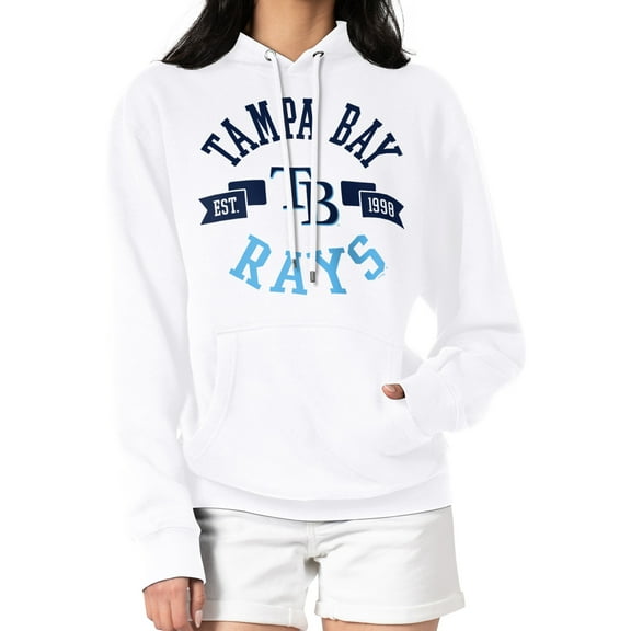 Women's G-III 4Her by Carl Banks White Tampa Bay Rays City Graphic Pullover Hoodie