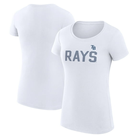 Women's G-III 4Her by Carl Banks White Tampa Bay Rays Super-Slim Fit Lightweight Dot Print T-Shirt