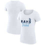 Women's G-III 4Her by Carl Banks  White Tampa Bay Rays Team Graphic Fitted T-Shirt