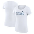 thumbnail image 1 of Women's G-III 4Her by Carl Banks White Tennessee Titans Dot Print Lightweight Fitted T-Shirt, 1 of 3