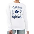 thumbnail image 1 of Women's G-III 4Her by Carl Banks White Toronto Maple Leafs Collage Graphic Fleece Long Sleeve Pullover Sweatshirt, 1 of 3