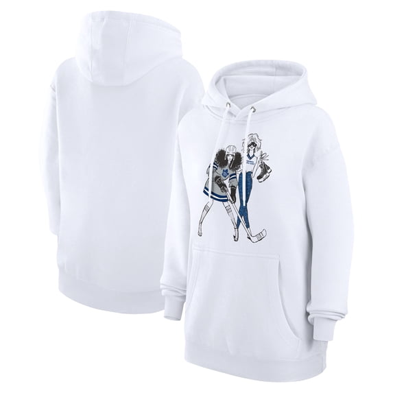 Women's G-III 4Her by Carl Banks White Toronto Maple Leafs Hockey Girls Fleece Pullover Hoodie