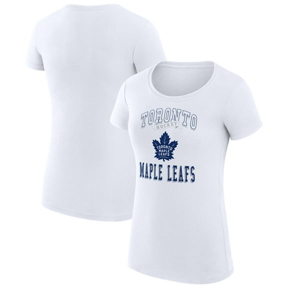Women's G-III 4Her by Carl Banks White Toronto Maple Leafs Super-Slim Fit Lightweight Team Logo Graphic T-Shirt