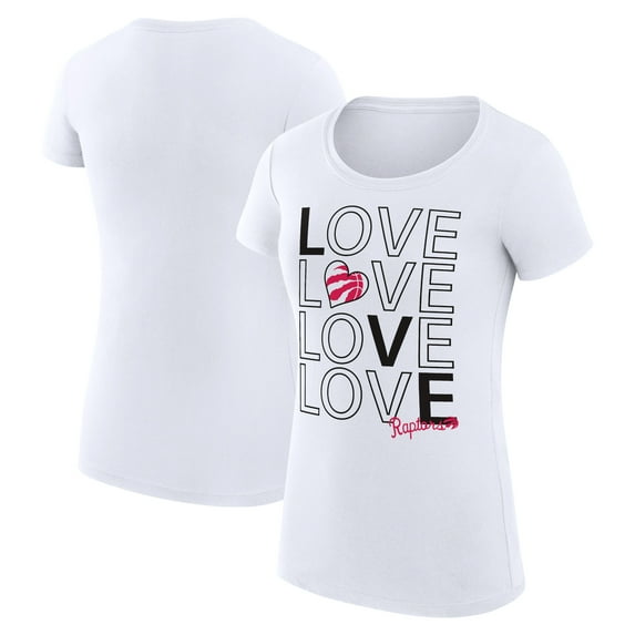 Women's G-III 4Her by Carl Banks White Toronto Raptors Basketball Love Fitted T-Shirt