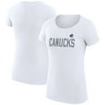 thumbnail image 1 of Women's G-III 4Her by Carl Banks White Vancouver Canucks Super-Slim Fit Lightweight Dot Print Team T-Shirt, 1 of 3