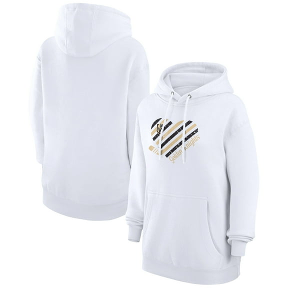 Women's G-III 4Her by Carl Banks White Vegas Golden Knights Heart Pullover Hoodie