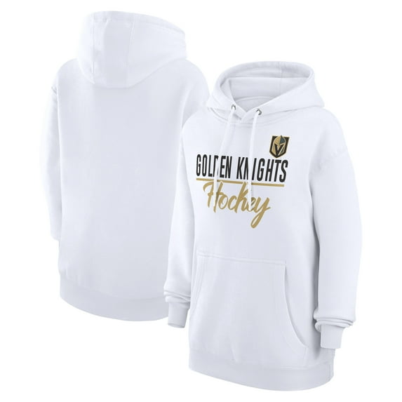 Women's G-III 4Her by Carl Banks White Vegas Golden Knights Team Fleece Pullover Hoodie