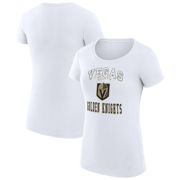 Women's G-III 4Her by Carl Banks White Vegas Golden Knights Super-Slim Fit Lightweight Team Logo Graphic T-Shirt