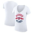thumbnail image 1 of Women's G-III 4Her by Carl Banks White Washington Nationals Super-Slim Fit Lightweight City Graphic V-Neck T-Shirt, 1 of 5