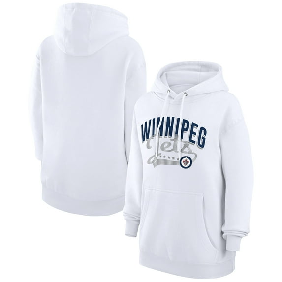 Women's G-III 4Her by Carl Banks White Winnipeg Jets Filigree Logo Pullover Hoodie