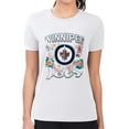thumbnail image 1 of Women's G-III 4Her by Carl Banks White Winnipeg Jets Super-Slim Fit Lightweight Flower Logo T-Shirt, 1 of 2