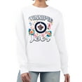 thumbnail image 1 of Women's G-III 4Her by Carl Banks White Winnipeg Jets Flower Logo Pullover Sweatshirt, 1 of 2