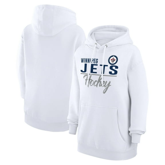 Women's G-III 4Her by Carl Banks  White Winnipeg Jets Team Fleece Pullover Hoodie