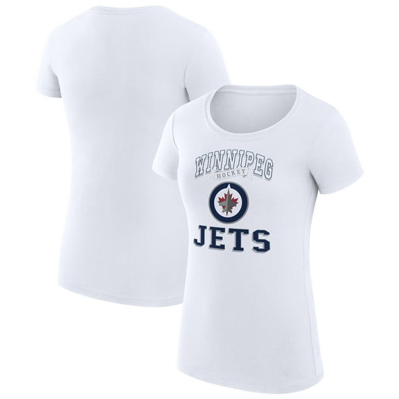 Women's G-III 4Her by Carl Banks White Winnipeg Jets Super-Slim Fit Lightweight Team Logo Graphic T-Shirt