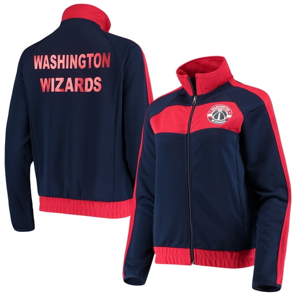 Women's G-III Sports by Carl Banks Navy Washington Wizards Hoop Raglan Full-Zip Track Jacket