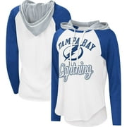 Women's G-III Sports by Carl Banks White/Blue Tampa Bay Lightning MVP Raglan Lightweight Hooded T-Shirt