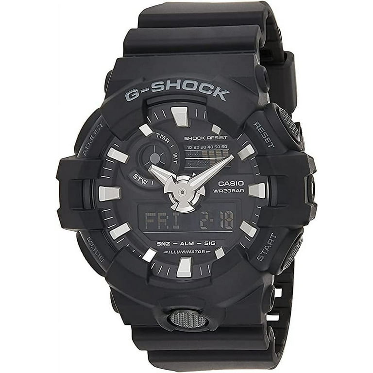 Women s G Shock GA700 1B Black Rubber Quartz Sport Watch Walmart