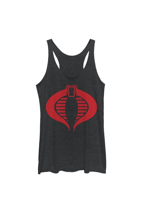 Women's GI Joe Cobra Logo Racerback Tank Top Black Heather Large