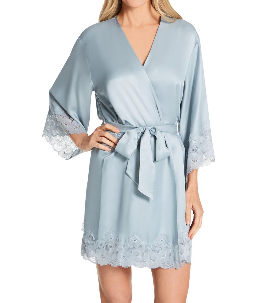 Women s GINIA GLH601 Juniper Silk Robe Pearl Blue XS Walmart