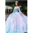 thumbnail image 1 of Women's GLS Gloria Off Shoulder Long Sleeve Ball Gown Gl3503 Lilac Lavender And Blue Size 3XL Lavender/blue, 1 of 3