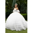thumbnail image 1 of Women's GLS Gloria Sleeveless Ruffled Ball Gown Gl3610 Ivory Size 3XL, 1 of 3