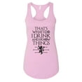 thumbnail image 1 of Women’s GOT Graphic Tank Top “That's what I do I Drink and I know Things” RB Clothing Co Lilac, X-Large, 1 of 2