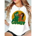thumbnail image 1 of Women's "GUMBY" Cartoon Graphic T-Shirt | Lightweight Polyester Blend | Casual Round Neck Short Sleeve Tee | Perfect for Summer Comfort, 1 of 5