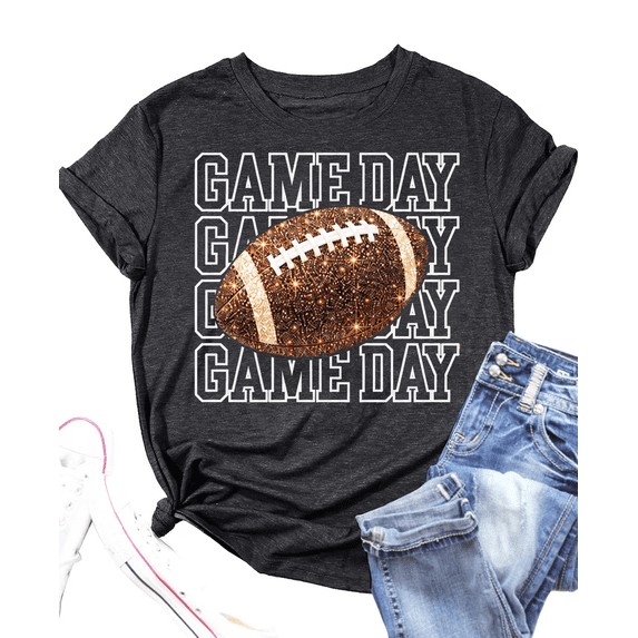 Women's Game Day Graphic Football T Shirt, Cute Football Graphic Tee, Football Shirt for Women, Game Day Shirt, Football Season Tee, Football Fan Gift