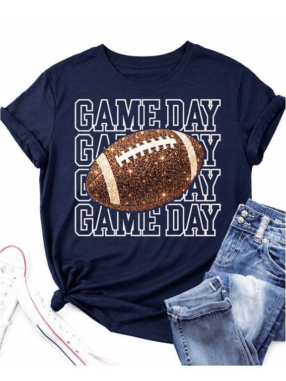 Women's Game Day Graphic Football T Shirt, Cute Football Graphic Tee, Football Shirt for Women, Game Day Shirt, Football Season Tee, Football Fan Gift