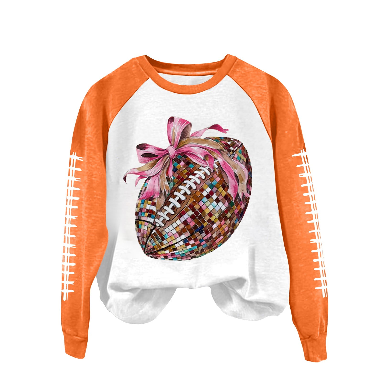 Women's Game Day Sweatshirt Funny Football Graphic Pullover Tops Long