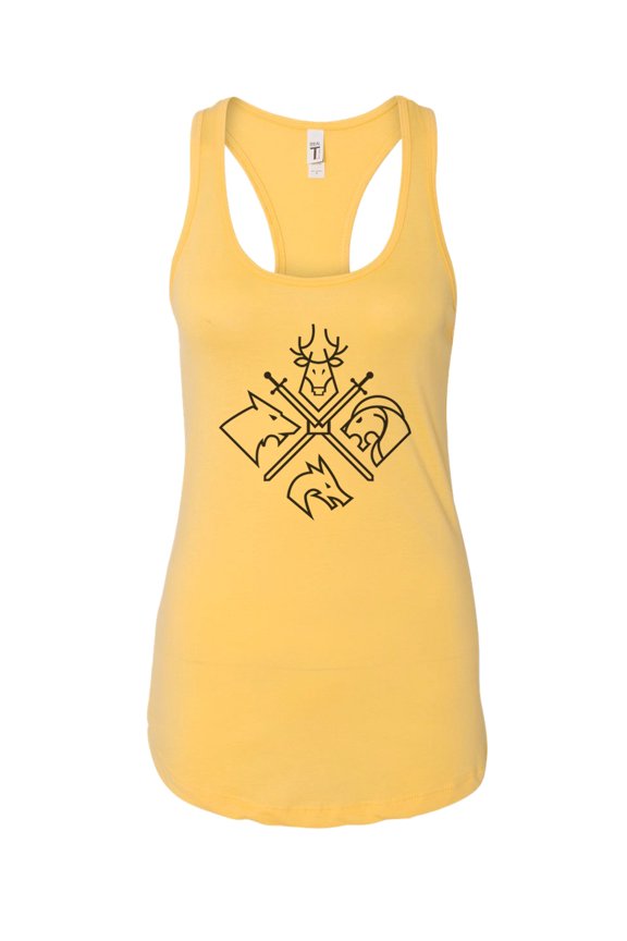 Women’s Game Of Thrones Graphic Next Level Racerback Tank Top USA MADE RB Clothing Co Banana Crème, Medium