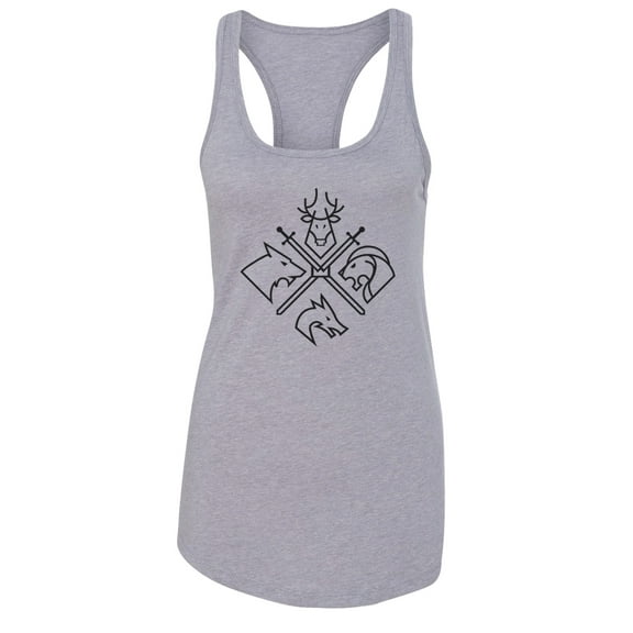Women’s Game Of Thrones Graphic Next Level Racerback Tank Top USA MADE RB Clothing Co Grey, Small