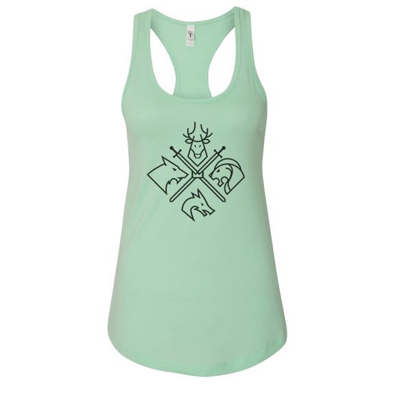 Women’s Game Of Thrones Graphic Next Level Racerback Tank Top USA MADE RB Clothing Co Mint, Medium