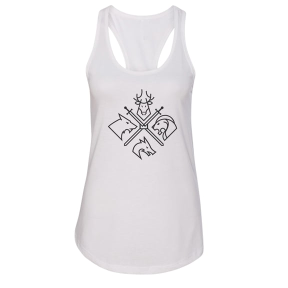 Women’s Game Of Thrones Graphic Next Level Racerback Tank Top USA MADE RB Clothing Co White, Large