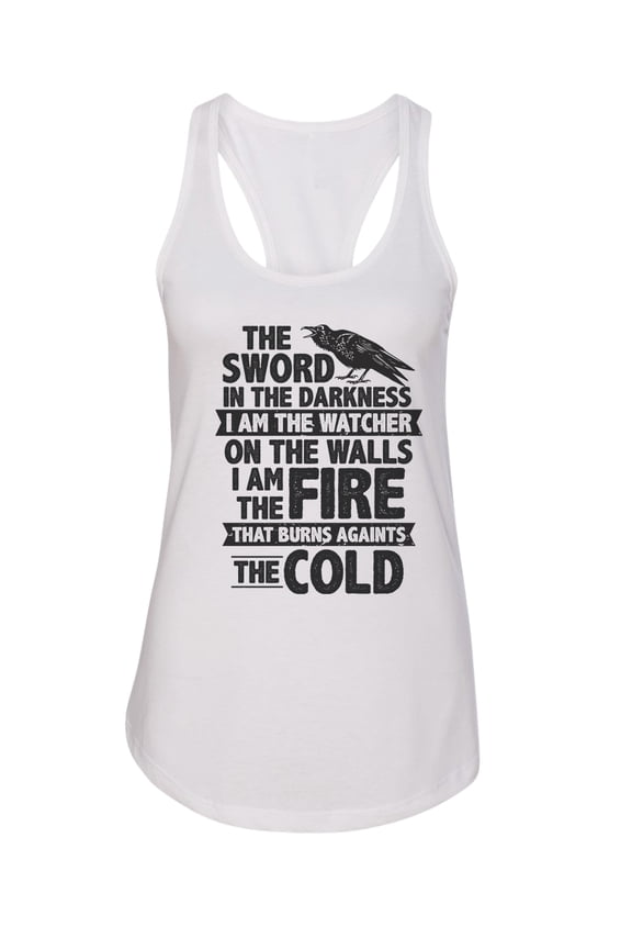 Women’s Game Of Thrones Graphic Next Level Racerback Tank Top USA Made RB Clothing Co White, Medium