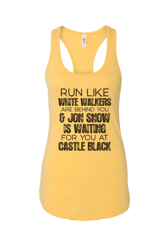 Women’s Game Of Thrones Next Level Racerback Graphic Tank Top USA Made RB Clothing Co Banana Crème, X-Large