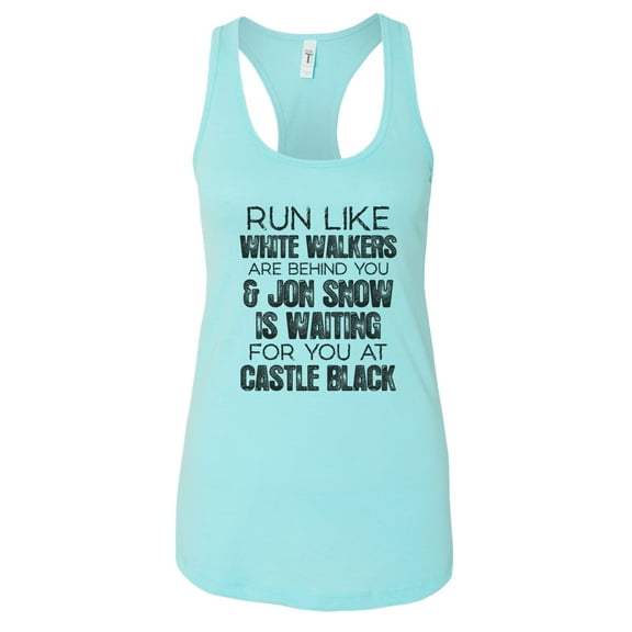 Women’s Game Of Thrones Next Level Racerback Graphic Tank Top USA Made RB Clothing Co Cancun Blue, X-Large