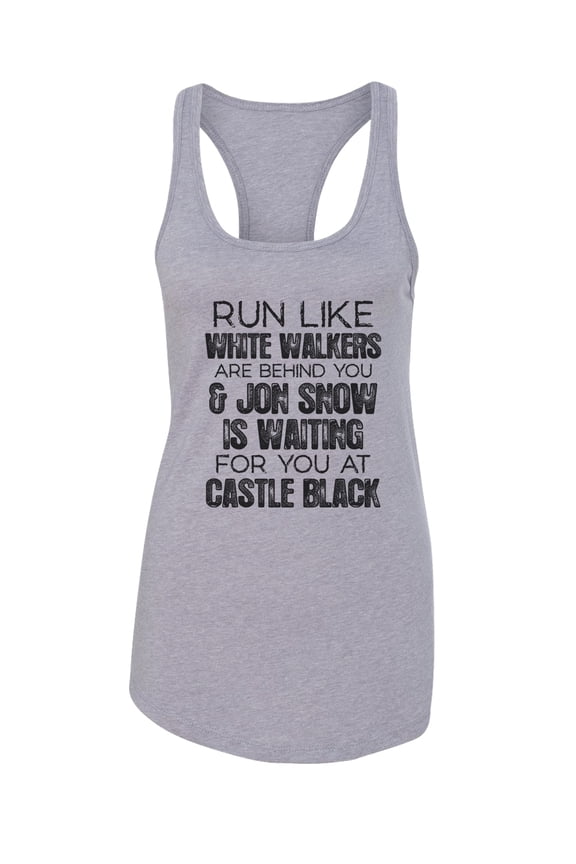 Women’s Game Of Thrones Next Level Racerback Graphic Tank Top USA Made RB Clothing Co Grey, Medium
