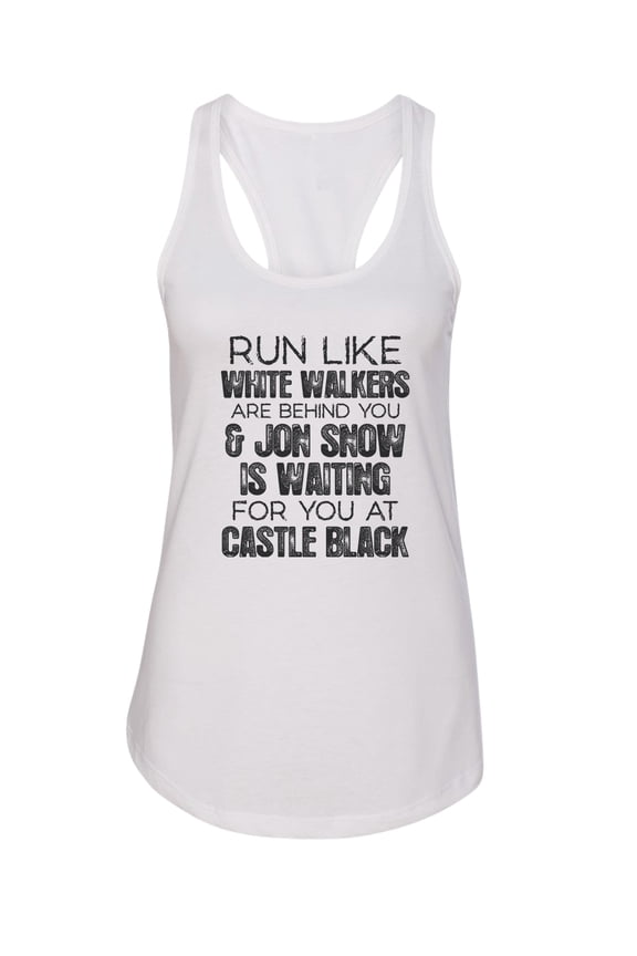 Women’s Game Of Thrones Next Level Racerback Graphic Tank Top USA Made RB Clothing Co White, X-Large