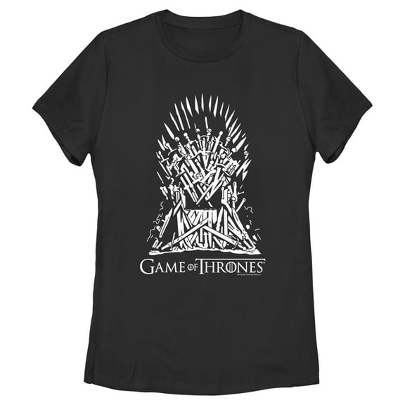 Women's Game of Thrones Black and White Iron Throne  Graphic Tee Black X Large
