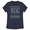 thumbnail image 1 of Women's Game of Thrones Christmas Winter is Coming Sweater  Graphic Tee Navy Blue X Large, 1 of 4